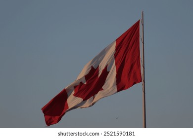 Canadian flag in the wind