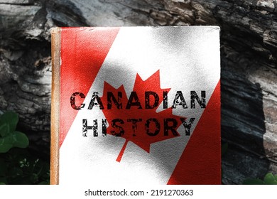 Canadian History Textbook. Book Cover In The Colors Of The Canadian Flag.