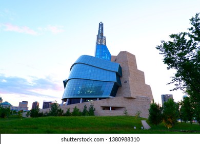 Canadian Human Rights museum building in spring. Winnipeg Manitoba Canada. April 7th 2017