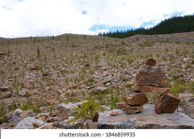 Canadian Inukshuk Found At Jasper National Park , Alberta 