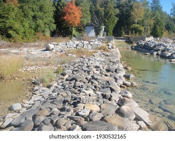 Canadian Landscape Of A Boat Slip In The Canadian Shield.