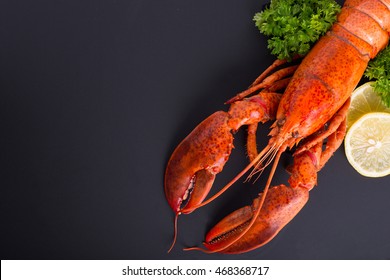 Canadian lobster food on gourmet dinner background