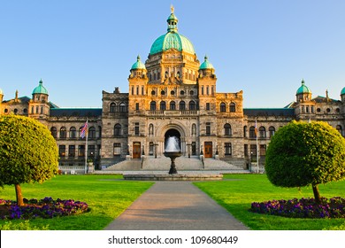 Canadian Parliament Building in Victoria British Columbia - Shutterstock ID 109680449