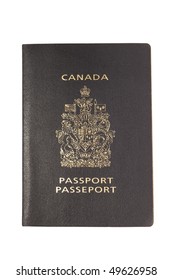 Canadian Passport Isolated On White Background.