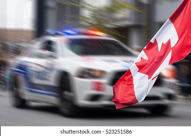 Canadian Police Car With  Motion Effect Applied 