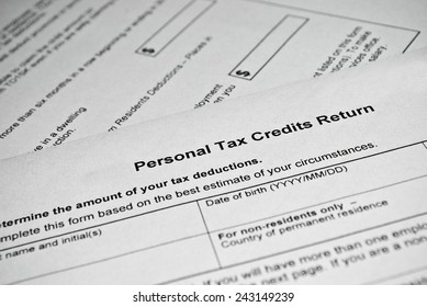 Canadian Tax Form. Personal Income Tax Form Used In Canada.