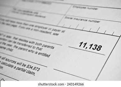 Canadian Tax Form. Personal Income Tax Form Used In Canada.