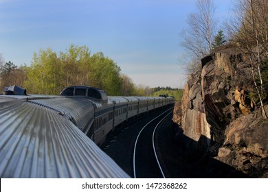 Canadian Train Travelling From Toronto To Vancouver