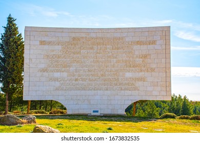 Canakkale, Turkey - 02-19-2020. The Battle Of The Lone Pine Was Held Between 6 And 10 August 1915, Between The Australian And New Zealand Army Corps And The Ottoman Empire Forces. Bloody Back Inscript