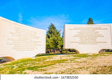 Canakkale, Turkey - 02-19-2020. The Battle Of The Lone Pine Was Held Between 6 And 10 August 1915, Between The Australian And New Zealand Army Corps And The Ottoman Empire Forces. Bloody Back Inscript