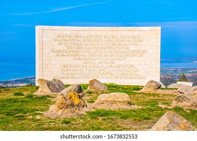 Canakkale, Turkey - 02-19-2020. The Battle Of The Lone Pine Was Held Between 6 And 10 August 1915, Between The Australian And New Zealand Army Corps And The Ottoman Empire Forces. Bloody Back Inscript