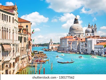 Canal Grande y Basílica de Santa Maria della Salute, Venecia, Italia