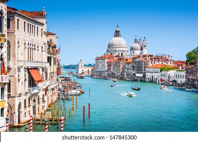 Canal Grande and Basilica di Santa Maria della Salute in Venice, Italy