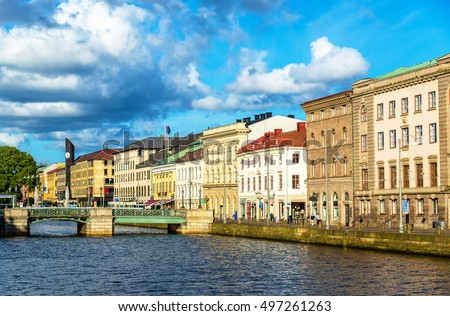 Canal in the historic centre of Gothenburg, Sweden