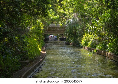 A Canal From Lake To Lake In Winter Park, FL