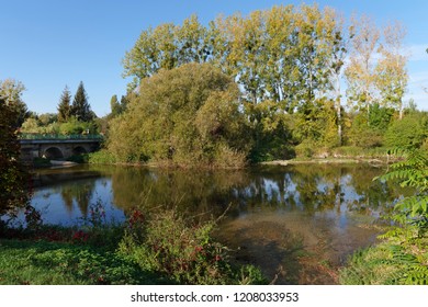 Canal Of Loing River In Loiret Region