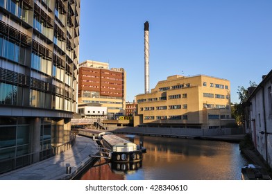 Canal Named Paddington Basin In London, United Kingdom