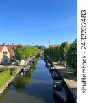 Canal in Sloten, Friesland the Netherlands
