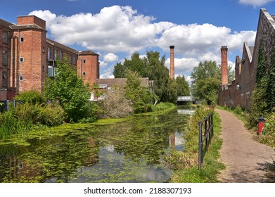 Canal And Towpath In Summer
