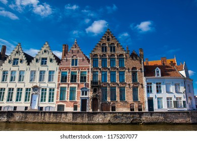 Canals of the historical and beautiful Bruges town in Belgium