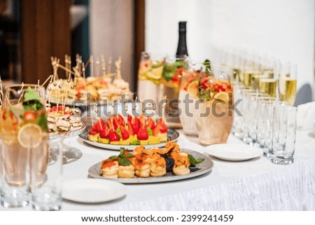 canape on the catering table
