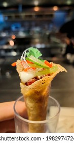 Canapes Ideas,  Chicken Sesame Cone For Cocktail Sunset Today.