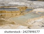 Canary spring, travertine terraces, mammoth hot springs, yellowstone national park, unesco world heritage site, wyoming, united states of america, north america