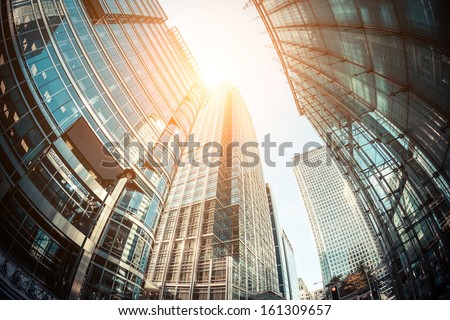 Canary Wharf, Financial District in London Stockfoto © 