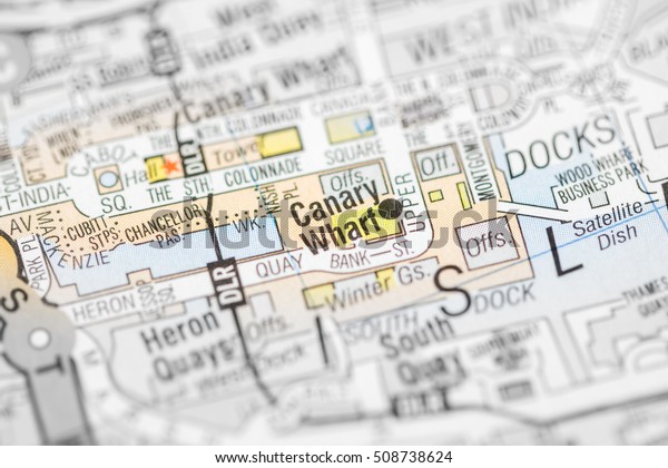 Canary Wharf London Uk Map Stock Photo Edit Now