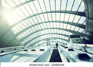 Canary Wharf metro Station, London, England, UK  - Powered by Shutterstock