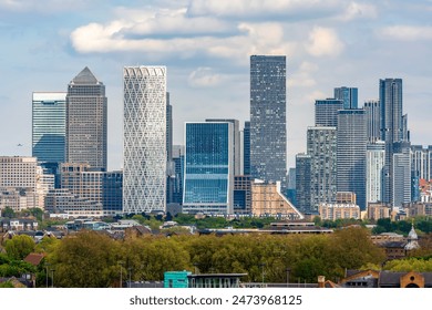 Canary Wharf skyscrapers in London, UK - Powered by Shutterstock