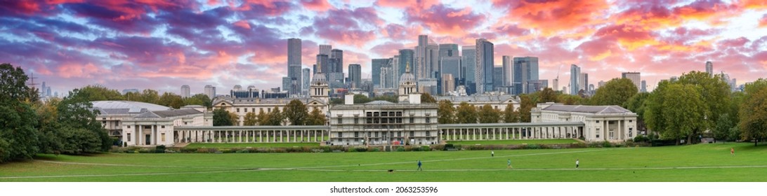 Canary Wharf At Sunrise In London. England