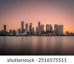 Canary Wharf at sunset, taken from the Greenwich peninsula.