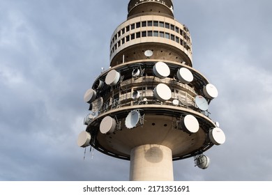 Canberra, Australia - 24th June 2022: Telstra Tower in Australian Capitol City Canberra, a prominent tourist attraction which remains closed due to the covid19 pandemic
