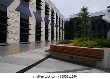 Canberra, Australia - 3 19 2010:  Contemporary architecture building at Australian National University, ANU, Canberra, Australia
