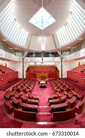 CANBERRA AUSTRALIA, 3 May 2017:  Senate Chamber at Australia's Parliament House