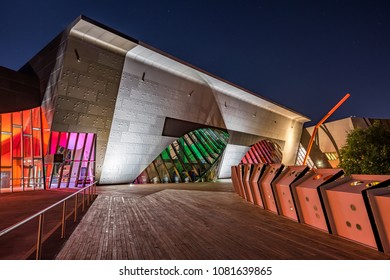 Canberra, Australia - Apr 26, 2018: National Museum Of Australia At Night