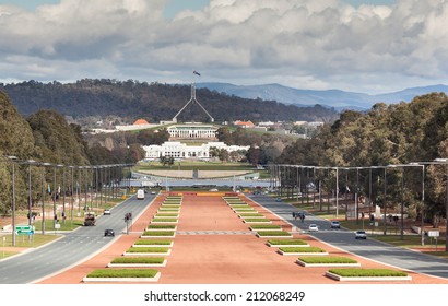 Canberra Australia Capital View From War Museum To Parliament House