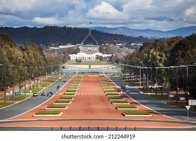 Canberra Australia Capital View From War Museum To Parliament House