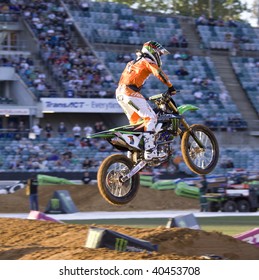 CANBERRA, AUSTRALIA - NOVEMBER 7: Current AMA Supercross Champion Chad Reed In Heat 1 Of The 450 Class In The Australian Super X Championship In Canberra, Australia On November 7, 2009