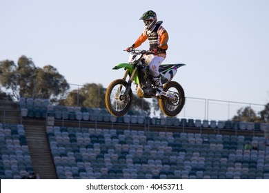 CANBERRA, AUSTRALIA - NOVEMBER 7: Current AMA Supercross Champion Chad Reed In Heat 1 Of The 450 Class In The Australian Super X Championship In Canberra, Australia On November 7, 2009