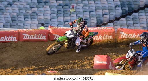 CANBERRA, AUSTRALIA - NOVEMBER 7: Current AMA Supercross Champion Chad Reed In Heat 1 Of The 450 Class In The Australian Super X Championship In Canberra, Australia On November 7, 2009