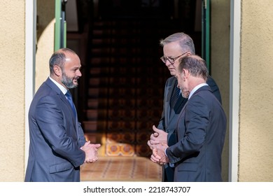 CANBERRA, AUSTRALIA - Sep 13, 2022: A Closeup Of Mr  Antonis Sammoutis, A Famous Politician Meeting With Prime Minister Anthony Albanese