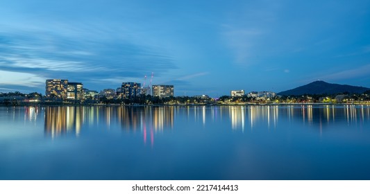 Canberra, Australia-May 20 2022: Lake Burley Griffin On A Clear Afternoon