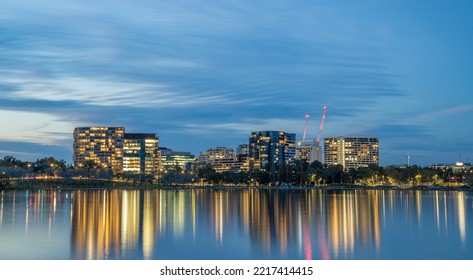 Canberra, Australia-May 20 2022: Lake Burley Griffin On A Clear Afternoon