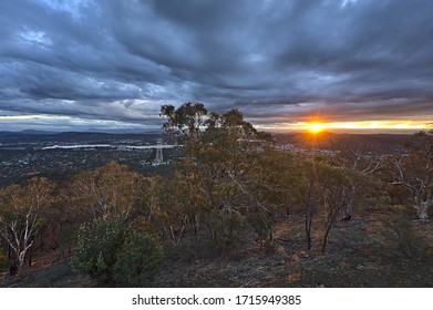 Canberra At Night From Mount Ainslie Lookout