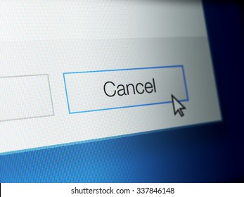 Cancel Button On Computer Monitor Screen