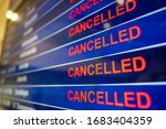 Cancelled flights at airport due to the Coronavirus 