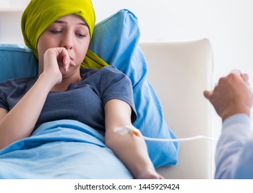 Cancer Patient Visiting Doctor For Medical Consultation In Clini