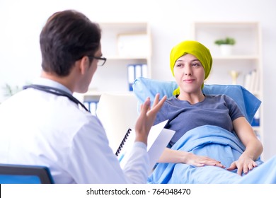 Cancer Patient Visiting Doctor For Medical Consultation In Clini